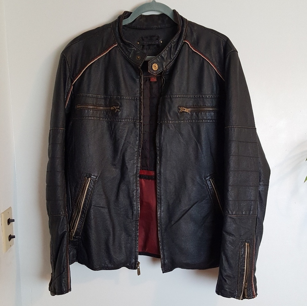 Moto black leather jacket